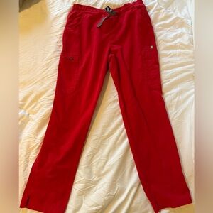 Figs Yola Skinny Scrub Pants Red